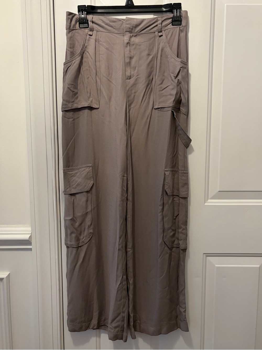 Happily Grey Wide-Leg Cargo Pants Gray Utility Trousers Size 26